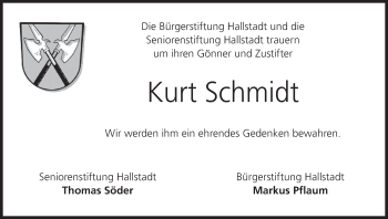 Anzeige von Kurt Schmidt von MGO