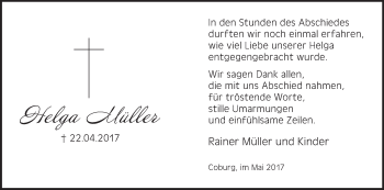 Anzeige von Helga Müller von MGO