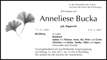 Anzeige von Anneliese Bucka von MGO