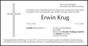 Anzeige von Erwin Krug von MGO