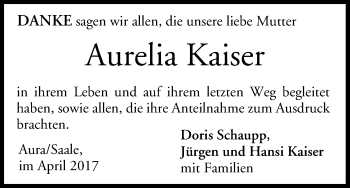 Anzeige von Aurelia Kaiser von MGO