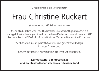 Anzeige von Christine Ruckert von MGO