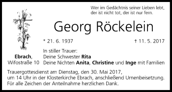 Anzeige von Georg Röckelein von MGO