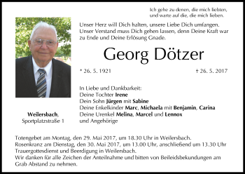 Anzeige von Georg Dötzer von MGO
