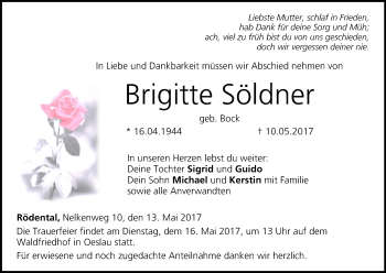Anzeige von Brigitte Söldner von MGO