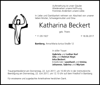Anzeige von Katharina Beckert von MGO