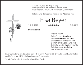 Anzeige von Elsa Beyer von MGO