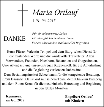 Anzeige von Maria Ortlauf von MGO