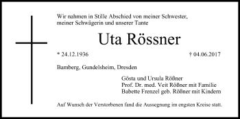 Anzeige von Uta Rössner von MGO