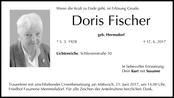 Anzeige von Doris Fischer von MGO