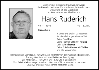 Anzeige von Hans Ruderich von MGO