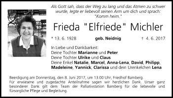 Anzeige von Frieda  Michler von MGO