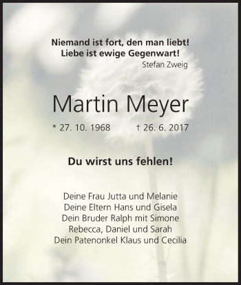 Anzeige von Martin Meyer von MGO