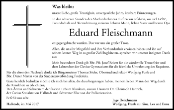 Anzeige von Eduard Fleischmann von MGO