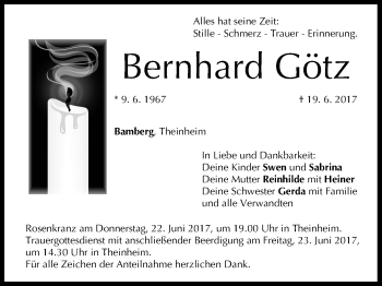 Anzeige von Bernhard Götz von MGO
