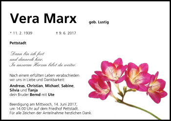 Anzeige von Vera Marx von MGO