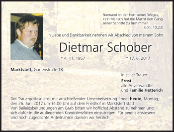 Anzeige von Dietmar Schober von MGO