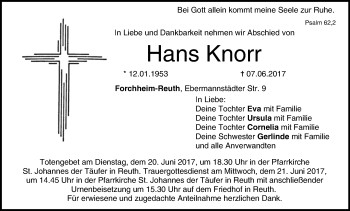 Anzeige von Hans Knorr von MGO