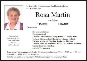 Anzeige von Rosa Martin von MGO