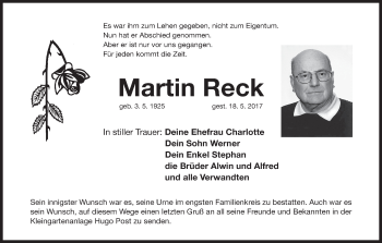 Anzeige von Martin Reck von MGO