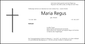 Anzeige von Maria Regus von MGO