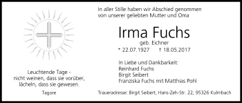 Anzeige von Irma Fuchs von MGO