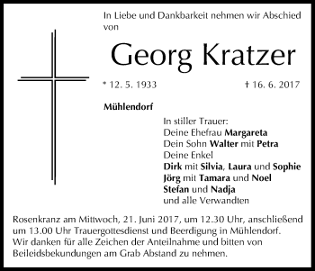 Anzeige von Georg Kratzer von MGO