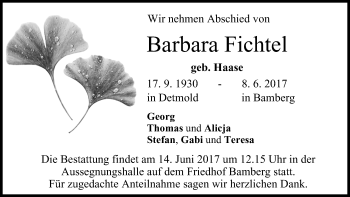 Anzeige von Barbara Fichtel von MGO