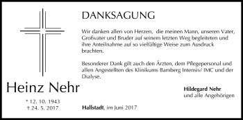 Anzeige von Heinz Nehr von MGO