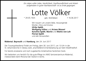 Anzeige von Lotte Völker von MGO