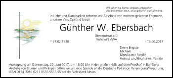 Anzeige von Günther W. Ebersbach von MGO