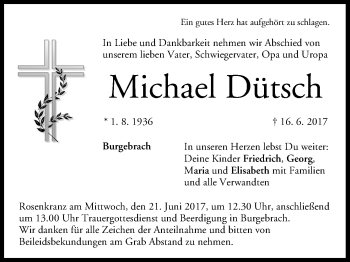 Anzeige von Michael Dütsch von MGO