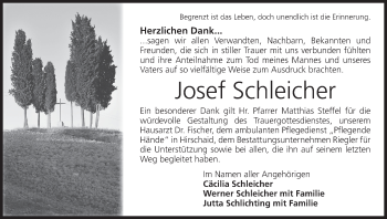 Anzeige von Josef Schleicher von MGO