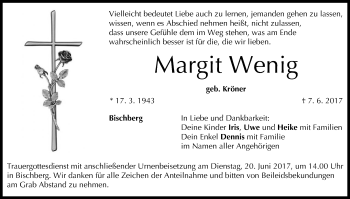 Anzeige von Margit Wenig von MGO