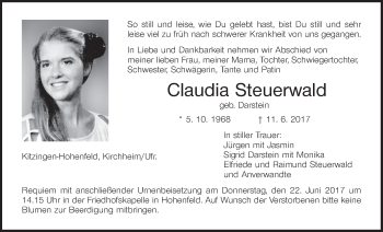 Anzeige von Claudia Steuerwald von MGO