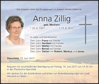 Anzeige von Anna Zillig von MGO