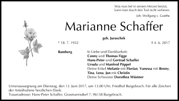 Anzeige von Marianne Schaffer von MGO