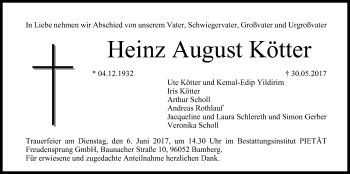 Anzeige von Heinz August Kötter von MGO