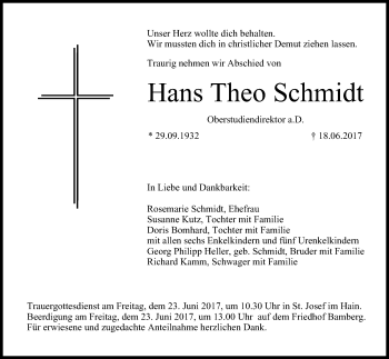 Anzeige von Hans Theo Schmidt von MGO