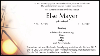 Anzeige von Else Mayer von MGO