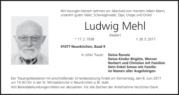 Anzeige von Ludwig Mehl von MGO