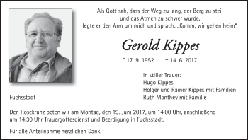 Anzeige von Gerold Kippes von MGO