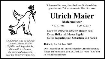 Anzeige von Ulrich Maier von MGO