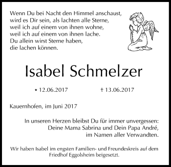 Anzeige von Isabel Schmelzer von MGO