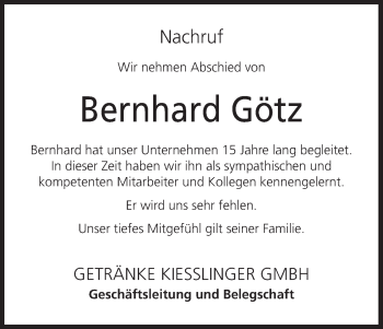 Anzeige von Bernhard Götz von MGO