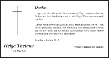 Anzeige von Helga Theimer von MGO