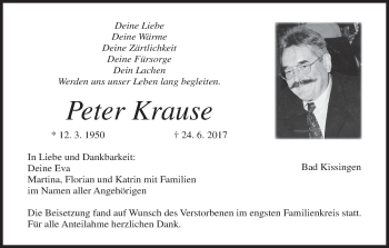 Anzeige von Peter Krause von MGO