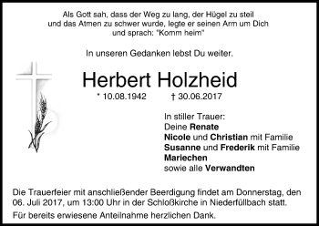 Anzeige von Herbert Holzheid von MGO