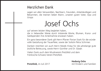 Anzeige von Josef Ochs von MGO