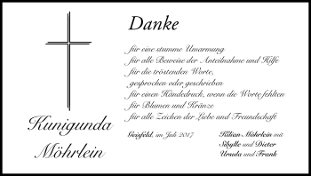 Anzeige von Kunigunda Möhrlein von MGO